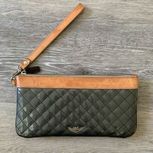 Consuela Elegant Olive Green Quilted Wristlet